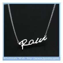 Trendy 925 silver personalized letters fashion thin chains sexy pendant necklace